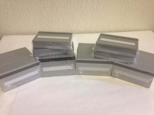 500 Silver CR80 PVC Cards  HiCo MagStripe 2 Track w/ Signature Panel  ID Printer