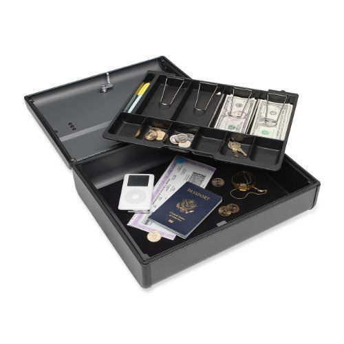 Steelmaster elite cash box - charcoal gray - 4.3&#034; height x 14.7&#034; (2217020g2) for sale