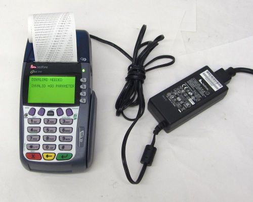 Verifone Omni 3740 POS Debit Credit Card Terminal + Power Adapter 53007