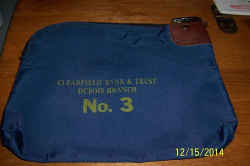 Vintage CLEARFIELD BANK &amp; TRUST DUBOIS BRANCH Locking Zipper BANK MONEY BAG