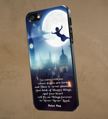 Cartoon Peter Pan Flaying and Quote Samsung and iPhone Case
