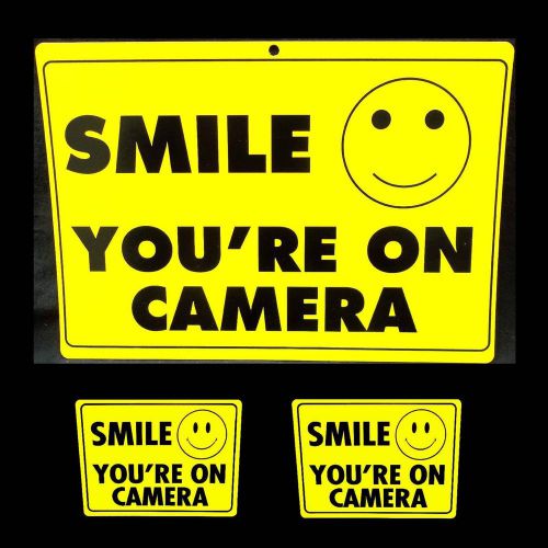 Lot smile store security video spy camera in use recording sign+warning stickers for sale