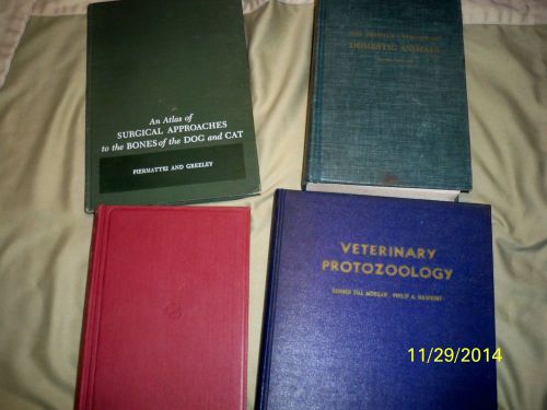 FOUR Amazing Vintage Veterinary Husbandry Animal Books! GREAT COLLECTION! LOOK!