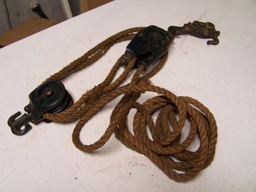 Vintage Durbin-Durco Double Pulley Fence Stretcher w/ Rope  Block &amp; Tackle