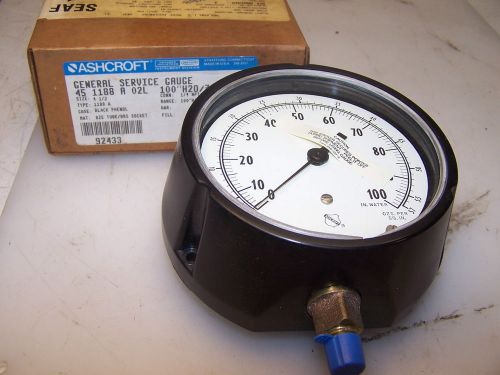 New ashcroft 4-1/2&#034; general service gauge 100&#034; type 45-1188a-02l-100 for sale