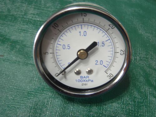 air gauge 30 psi/kpa/bar, face is 2.&#034;dry round ,1/4&#034; npt brass,102d-204c