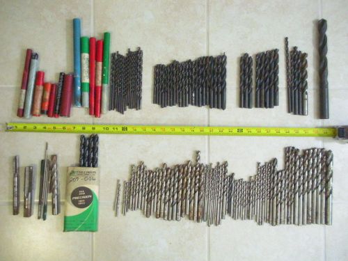 148 machinist drillbits &amp; some tabs drill jobber mix lot assorted carbide steel for sale