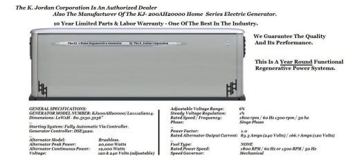 HOME CENTRAL POWER &#034;OFF GRID&#034; HOME SYSTEM 200A SERVICE - Regenerating Power Unit