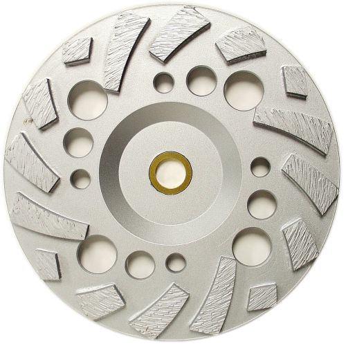 7” PREMIUM Turbo Diamond Grinding Cup Wheel for Concrete with 7/8&#034; - 5/8” Arbor