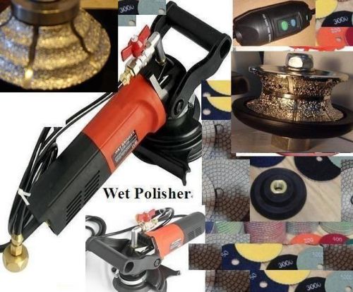 Wet Polisher 3/4&#034; Triple Waterfall TB 20 V20 Full Bullnose 25 Pad Concrete Stone