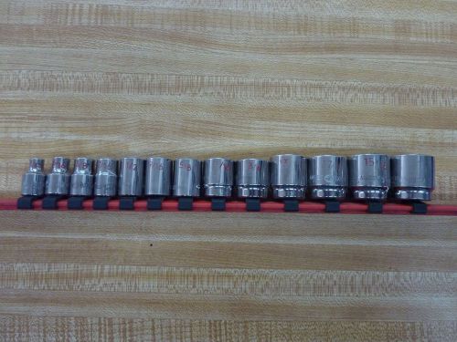 3/8&#034; drive 13 piece sae 6 point chrome socket set for sale