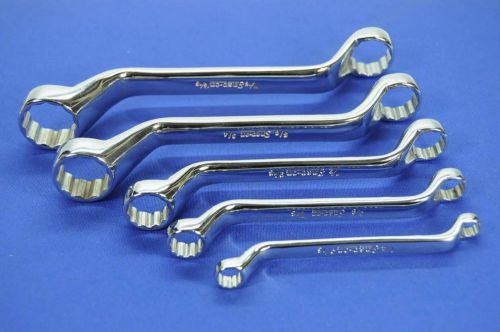 Snap-On Short 60 deg. Deep Offset Box Wrenchs Set of Five  12 Point