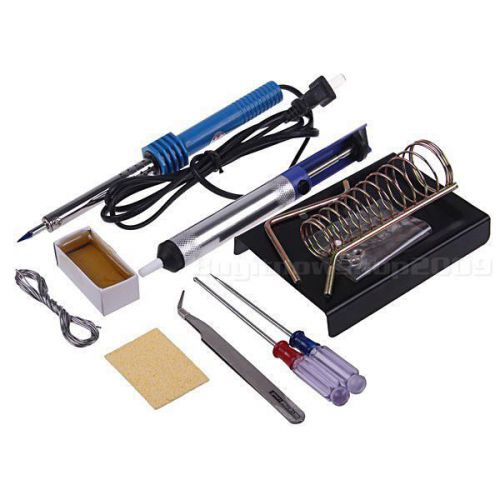 9in1 60w electric solder starter tool kit set with iron stand desolder pump bywg for sale
