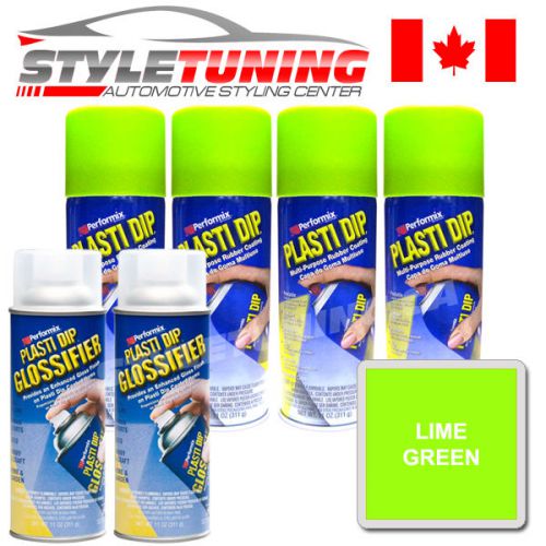 4 cans of lime green + 2 cans glossifier (clear) -  gloss wheel kit - canada for sale