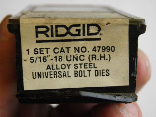 RIDGID # 47990 Alloy Steel Universal Bolt Dies 5/16&#034; - 18  UNC  Right-Hand NEW!!