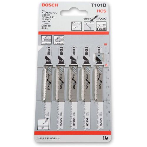 Genuine Bosch T101B Jigsaw Blades For Wood (5 Pack)