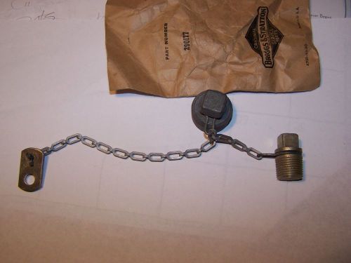 old vintage briggs and stratton oil fill and drain plug chained part# 290177