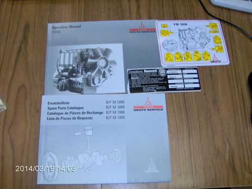 Khd deutz operation manual for 1008 engine (2 booklets) english &amp; other langs. for sale