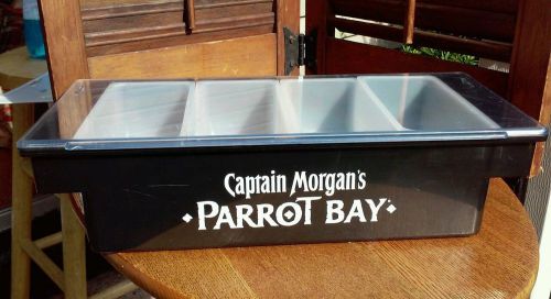 1 pc captain morgan&#039;s parrot bay condiment dispenser 4 compartments w/lid htf!!! for sale
