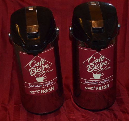Pair of 2.2 Liter Pump Coffee Dispensers PEACOCK Clean, No Reserve!