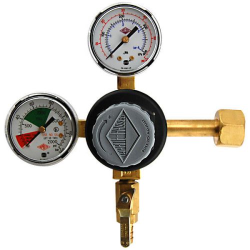 Premium double gauge co2 pressure regulator- polycarbonate- kegerator draft beer for sale