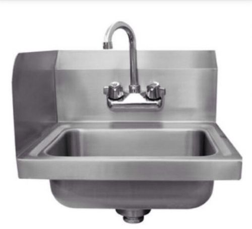 Commercial Stainless Steel Wall-Mount Hand Sink with (Left Side) Splash - NSF