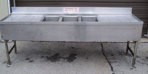 THREE COMPARTMENT SINK  UNDERBAR 84&#034; LACROSSE SK73C WITH 2 DRAIN BOARDS