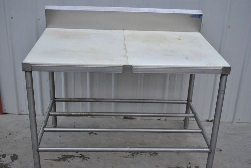 48&#034; HEAVY DUTY S/S POLY TOP BUTCHER TABLE