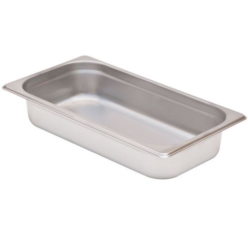Winco (stp-302) 1/3rd size food pan 2.5&#034; deep stainless steel 22 gauge for sale