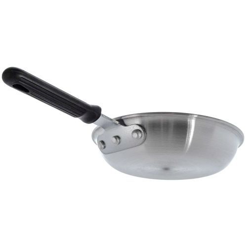 Frying Pan,7&#034;, Aluminum, Natural Finish, W/ Silicon Handle Update International