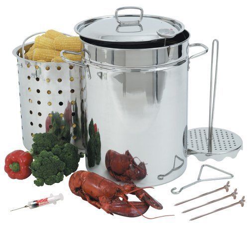 New bayou turkey fryer pot, classic 1118 32-quart stainless steel poultry for sale