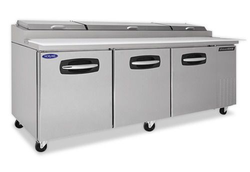 Norlake nlpt93 refrigerated pizza prep table 3 door stainless for sale