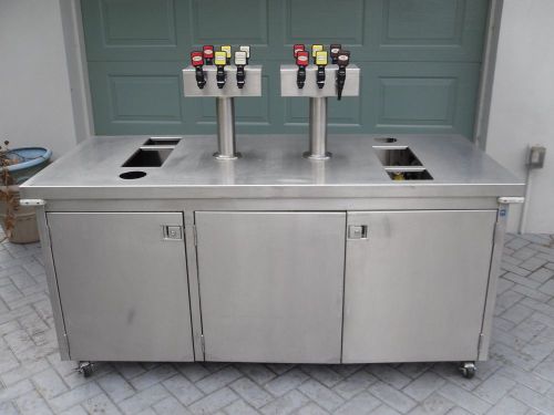Shur-Flo CO2 Powered Stainless Steel Portable Condiment Dispensing Cart