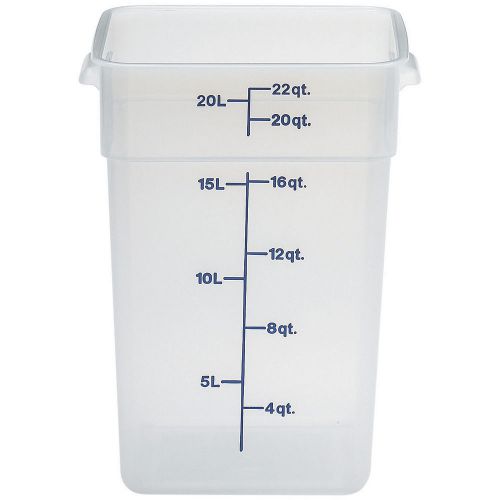 CAMBRO 22 QT. TRANSLUCENT CAMSQUARE FOOD STORAGE CONTAINERS, 6PK TRANSLUCENT