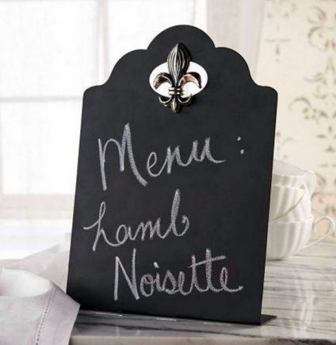 Tin Fleur-De-Lis Chalkboard Daily Specials Tabletop Menu Advertise Cafe Sign New