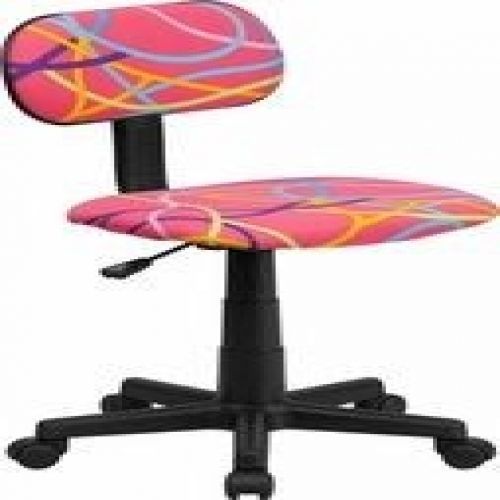 Flash Furniture BT-OLY-GG Multi-Colored Swirl Printed Pink Computer Chair