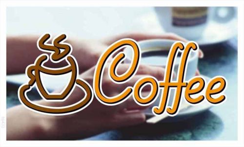 bb433 Coffee Cup Cafe Banner Shop Sign