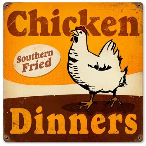 Mouthwatering Chicken Dinners Metal Sign