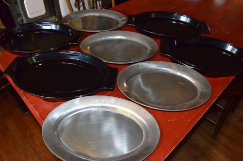 SET 4 Cast Aluminum Oval Sizzling Steak Platter Adcraft - MELCO BAKELITE SERVER