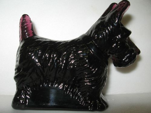 purple amethyst glass scottie dog paperweight black / scottish terrier puppy pup
