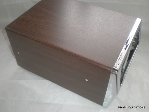 Traex 6512-12 napkin dispenser horizontal walnut/chrome single sided holder