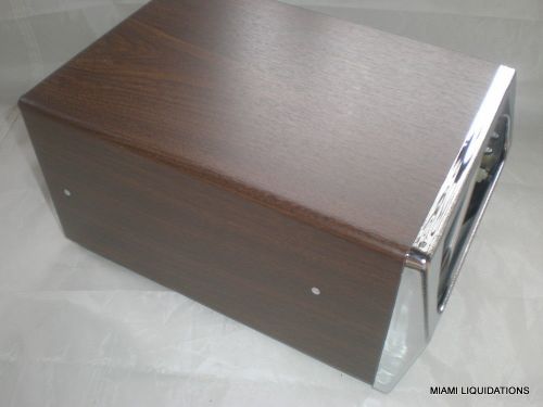 Traex 6512-12 napkin dispenser horizontal walnut/chrome single sided holder