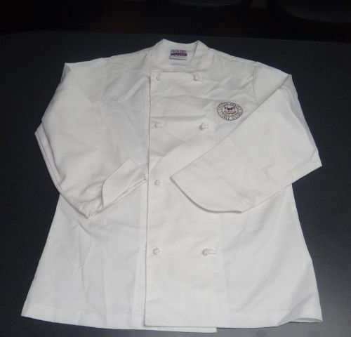 Chef&#039;s jacket, cook coat, with us coast gurad logo, sz m  newchef uniform for sale