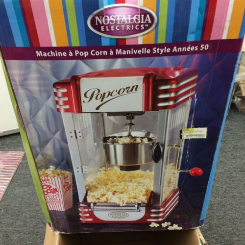 Nostalgia Electrics RKP-630 Retro Diner Style Red Popcorn Maker Popper Machine