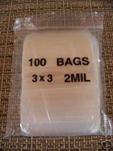 PLASTIC BAG 3x3 zip lock white block small poly 100
