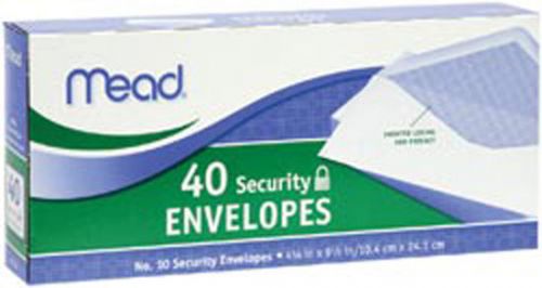 Boxed Envelopes 4-1/8&#034;X9-1/2&#034; 40/Pkg-Security #10