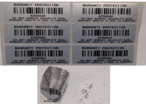 45mm x 20mm silver  warranty void stickers tamperproof security seal labels for sale