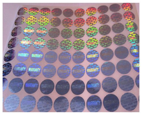 15mm warranty void silver security stickers tamper proof seal hologram labels for sale