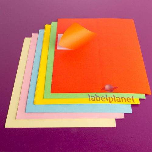A4 coloured self-adhesive laser/inkjet printer rectangle permanent label planet® for sale