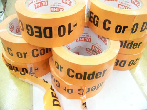 8 rolls of U-Line Orange Packing Tape &#034;-X0 DEG C or Colder&#034;